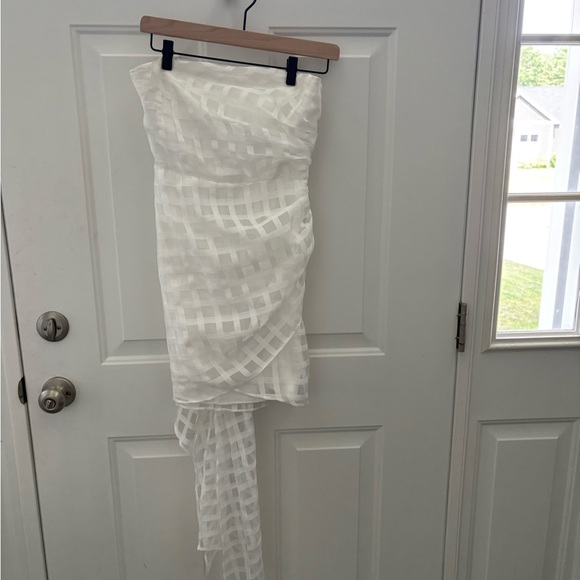 Amanda Uprichard White Strapless Sundress with Bow - Picture 6 of 8